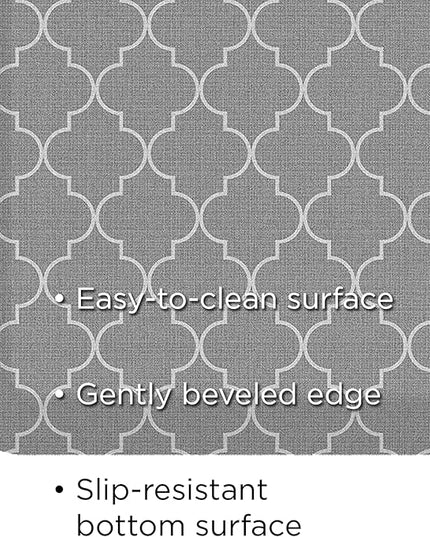 GelPro Anti-Fatigue Designer Comfort Kitchen Floor Mat, 20x48, Trellis Grey Stain Resistant Surface with 3/4” Thick Ergo-Foam Core for Health and Wellness