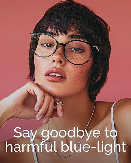Gaoye Blue Light Blocking Glasses - Trending Round TR90 Frames, Metal Arms, UV400 Protection - Matching Soft Case