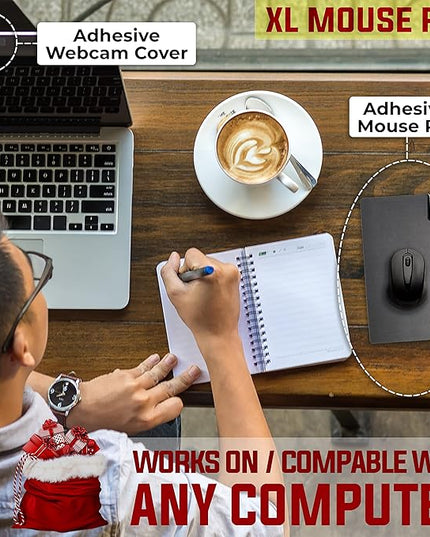 Travel Large Mouse Pad - Adhesive Bottom - Peel and Sticks to Any Surface - Portable (XL -Blank- Gray)