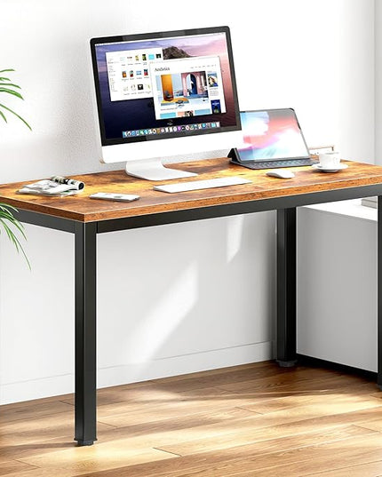 DlandHome 47inches Computer Desk Home Office Table Writing Desk Study Table Gaming Desk Worstation, Retro
