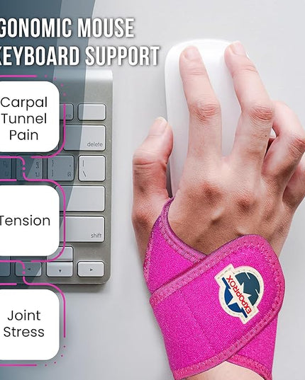 Wrist Rest Pads-Ergonomic Mouse and Keyboard Support-Tension.Adjustable Fit with Padded Comfort.