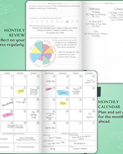 Legend Planner Hourly Schedule Edition – Deluxe Weekly & Daily Organizer with Time Slots. Time Management Appointment Book Journal for Work & Personal Life, Undated, A5 Hardcover – Dark Green Debossed