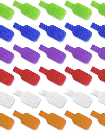 30 Pcs Multi-Color Cable Labels, Write On Cord Wire Labels, Electronic Cable Identification Tags for Electronics, Computers Cable Management and Identification, Assorted Colors