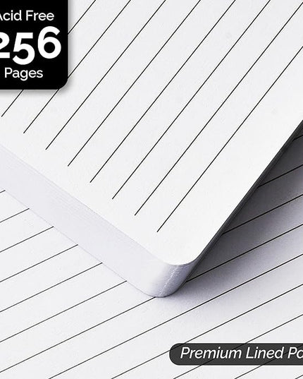 Nextnoid Hardcover Lined Journal Notebook - 120 GSM Thick Paper, Medium A5-256 Pages - Perfect For Writing, Journaling and Note-Taking (Green, Ruled)