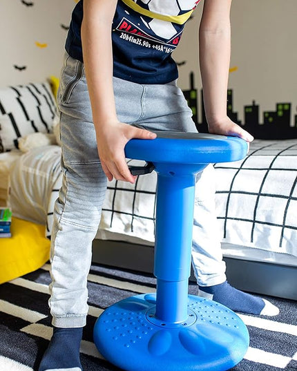 Studico ActiveChairs Adjustable Wobble Chair, Flexible Classroom Seating improves Focus, Posture & Helps ADHD/ADD. Classroom Stools, Active Wobble Chairs, Adjusts from 16.65" to 23.75" Ages 13-18 Blue