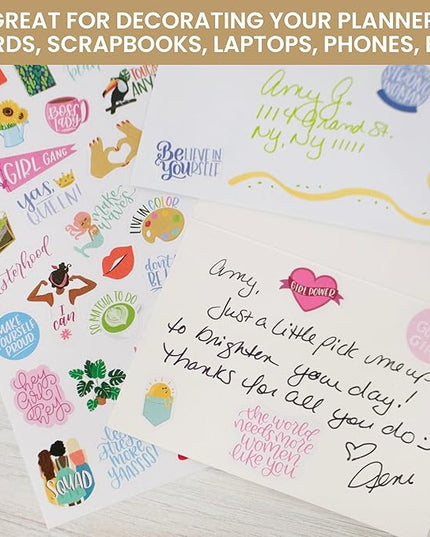 bloom daily planners Female Empowerment Planner Stickers - Variety Pack for Planning, Decorating, & Scrapbooking - 6 Sheets / 205 Girl Power Themed Stickers