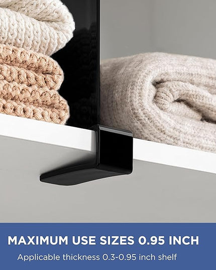 HBlife 6 Black Shelf Dividers, Vertical Purse Organizer for Closet Perfect for Sweater, Shirts, Handbags in Bedroom and Kitchen, Adjustable Acrylic Bookshelf for Organization
