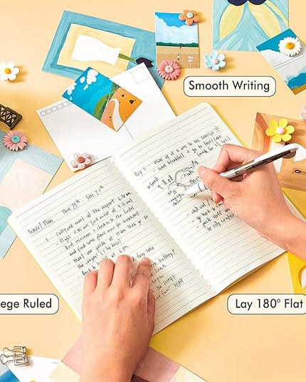 36 Pack Soft Cover Journal Bulk, Feela Lined Blank Travel Journal for Women Men Writing, Notebooks College Ruled for Work, Note Taking Notebook School Business Supplies, 8.2” x 5.5”, A5, Yellow