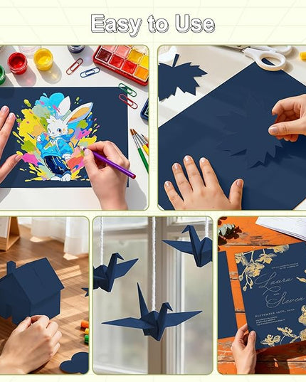 40 Sheets Cardstock 8.5x11, 65lb Darkblue Card Stock, Construction Paper, 180gsm Thick Printer Paper for Printing, Painting, Card Making, Kids School Supplies,Party Decorations