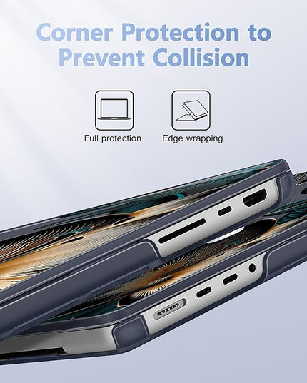 May Chen Case for MacBook Pro 14 inch, A2442 A2779 A2918 A2992 A3401 A3185 A3112 A3434, M1 M2 M3 M4 M5 Chip (2021-2025 Release), Plastic Hard Shell Case with Keyboard Cover, Golden Lilies Flowers