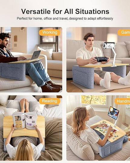 Lap Desk for Adults with Arm Rests,Ergonomic Laptop Pillow Stand for Bed,Couch,Floor,Large Table for Long Hours Work,Eating,Gaming,Reading and Writing,Lap Laptop Desk for College Dorm Room
