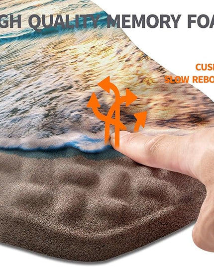 Ergonomic Slope Mouse Pad Wrist Support, Wrist Rest Mousepad for Carpal Tunnel Pain Relief with Massage Bulge and Slow Rebound Memory Foam (12x8 inch, Sunrise Beach)