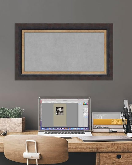 Amanti Art Black Framed Magnetic Board 17x29 Small Vision Board for use with Magnets, 100% Metal Sheet to Display Items as Office Decor or for Home Organization in mudroom, Kitchen or Kids Room