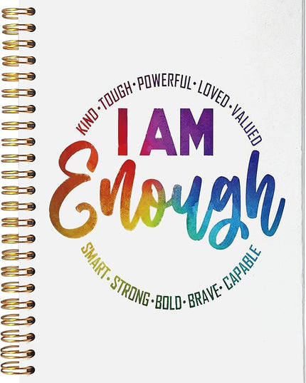 VNWEK Inspirational Notebook Journal,I Am Enough Inspirational Affirmation Spiral Notebook 5.5x8.3 Inch,Motivational Journal
