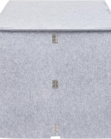 Desktop Soundproof Cover 31" H X 31" W X 31" L Recording Booth Portable Vocal Recording Booth with Double Sound Insulation Vocal Sound Absorbing Shield for Recording Studios, Offices（Gray）