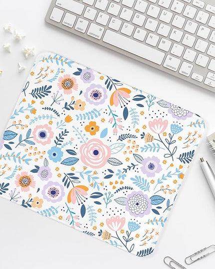 Flower Square Mouse Pad,Non-Slip Rubber Base Mouse Pad,Home Office Decoration Desktop Accessory,Laptop Mouse Pad for Office Laptops,9.4x7.8x0.12inch 3