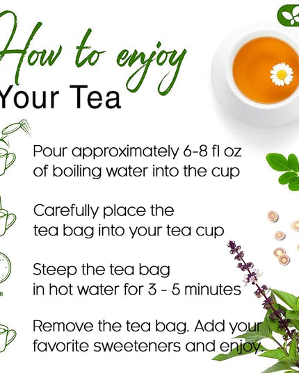 FreshDrinkUS, Premium 75 Tea Bags Tulsi Moringa Lemongrass, 100% Natural & Pure from Tulsi Holy Basil Leaves, Moringa & Lemongrass. Made with Natural Material Tea Bags. No Sugar, No Caffeine, Vegan.
