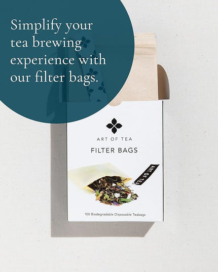 Art of Tea | Organic Pacific Coast Mint (Naturally Caffeine Free) | 50 Eco Friendly Pyramid Peppermint Tea Bags | Herbal Tea Bags