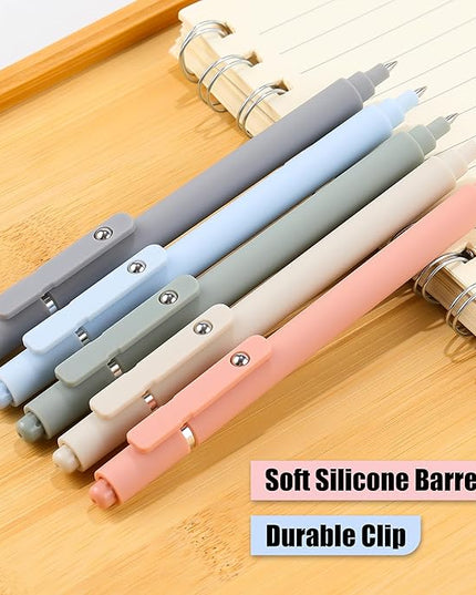 RIANCY Gel Pens, 0.5mm Black Ink Quick Dry Ball Point Pens, Fine Point Smooth Writing Retractable Pens, Cute Aesthetic Gifts Set for Men Women Journaling, Office School Stationery Supplies Pack of 20