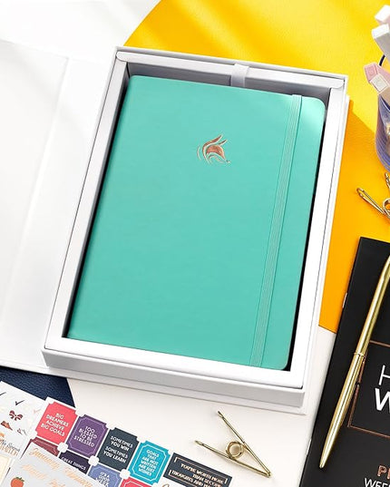 Clever Fox Planner Premium Edition – Undated Luxurious Weekly & Monthly Planner to Increase Productivity and Hit Your Goals – Organizer – Start Anytime, A5, Lasts 1 Year, Light Turquoise (Weekly)
