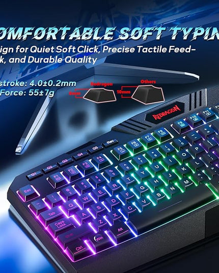 Redragon S101-3 PRO Gaming Keyboard and Mouse, RGB Backlit Programmable Keyboard Mouse with Software, Independent Macro Record Keys, Value Combo Set, New Update Version