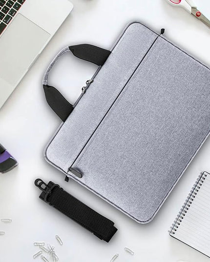 Laptop Case Shoulder Bag for 14 Inch MacBook Pro, 15 Inch Macbook A1707/A1990/A2941/A3114, 14-15 Inch Laptop Computer, Protective Polyester Computer Portable Bag Briefcase with Handle, Gray
