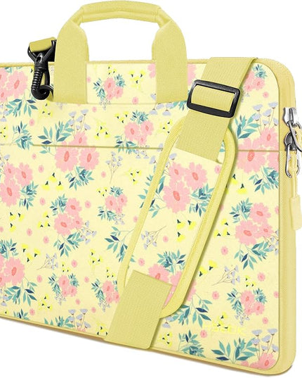 Laptop Shoulder Bag 13 13.3 14 Inch Case Compatible with MacBook Pro 14 2025-2021 M4/M3/M2/M1, Mac Air/pro 13-13.3 Inch and Most Popular 13-14 Notebooks,Spill-Resistant Briefcase,Daisy Beige