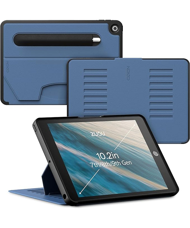 ZUGU CASE for 10.2 Inch iPad 7th / 8th / 9th Generation Case (2021/2020/2019), Protective, Thin, Sleek Design, Magnetic Stand, Sleep/Wake Cover, Magnetic Cover, Slate Blue