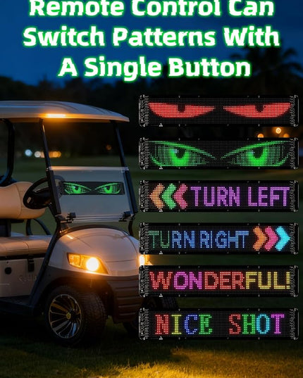 24 "* 5" Golf Cart Devil Eyes Light Sign,LED Sign for Store, Programmable Flexible LED Matrix Panel with APP and Remote Control,Pre-Made Animations & Customizable