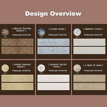 AuriicLeaf Fabric-Patterned Washi Sticker Set, 6 Rolls Vintage Stickers for Scrapbooking, Journaling, DIY Crafts, and Decorative Wrapping