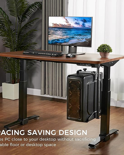 EUREKA ERGONOMIC CPU Holder Under Desk Mount, Computer Tower Holder 360° Swivel Height & Width Adjustable, Holds up to 44 lbs, Fits Most Computer Tower, Black