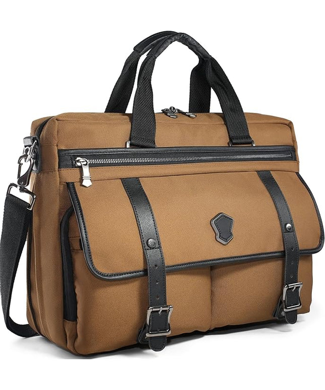 WELKINLAND 17-Inch Laptop Briefcases for Men, 4-Compartments Business Briefcase for Men, 13Pockets Laptop Messenger & Shoulder Bags, Expandable Briefcases For Man, Compact Mens Messenger Bags For Work