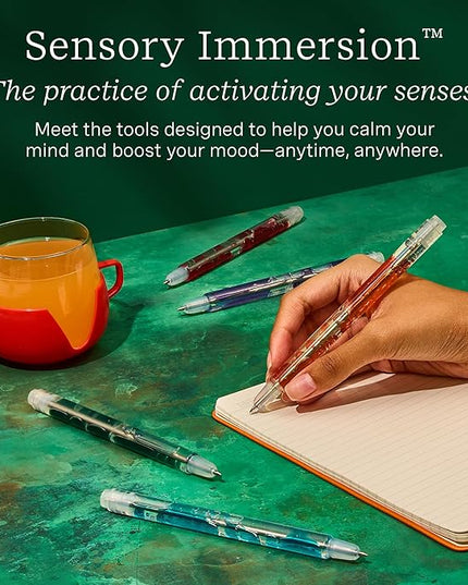 Lifelines Scented Lava Gel Pen Set, 5-Pack (Multi-Color) - 0.5mm Colored Gel Pens Infused with Scented Essential Oil Blends & Mesmerizing Lava - School Supplies for College Kids & Adults