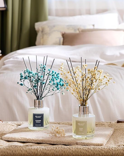 Airkeep Reed Diffuser 3.38 oz (100ml) 2pk,Clean Linen/Cashmere Vanilla Scented Reed Diffuser Set,Reed Diffuser & Oil Diffuser Sticks, Aromatherapy, Home & Kitchen Décor,Fragrance and Gifts