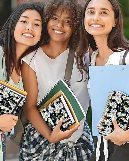 Cute Spiral Journal Notebook,A5 Hardcover Lined Journals for Women Girl 6 x 8.3 in,120 Pages Thick Paper,Cute College Ruled Writing Notebook for Gifts Office Work School (Watercolor Daisy)