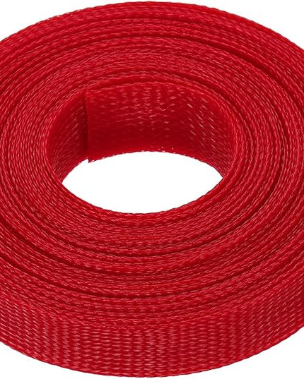 uxcell Expandable Sleeving, 1 1/4-inch 25ft Cable Sleeve, Red