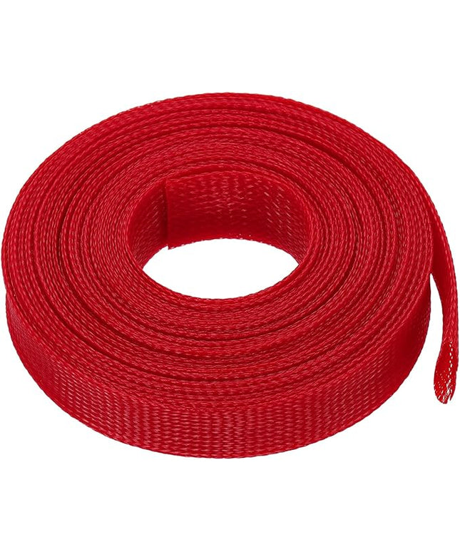 uxcell Expandable Sleeving, 1 1/4-inch 25ft Cable Sleeve, Red