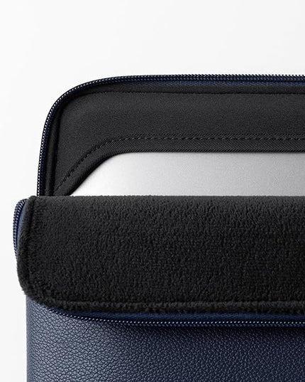 Comfyable Leather Laptop Sleeve Compatible with 16 Inch MacBook Pro M4 2024 & 15 Inch MacBook Air M4 M3 M2 2025, Blue