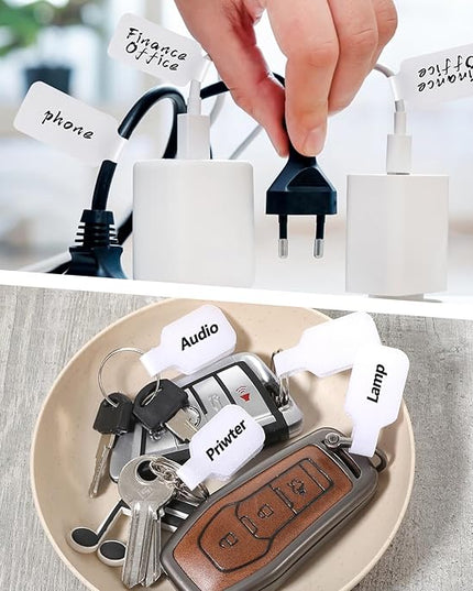 40Pcs Cable Labels, Write On Cord Labels Tags, for Organizing Wires,Electronics and Identification, Reusable with Multiple Uses (White)