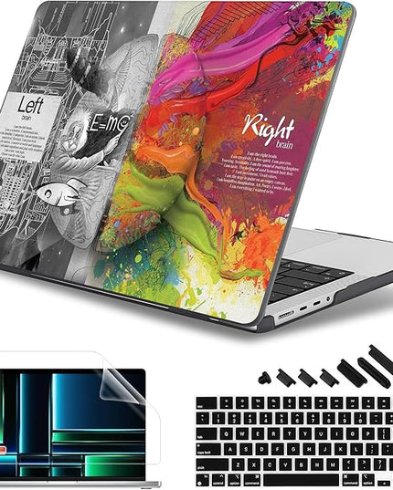 May Chen Case for MacBook Pro 14 inch, Models A2442 A2779 A2918 A2992 A3401 A3185 A3112 A3434, M1 M2 M3 M4 M5 Chip (2021-2025 Release), Plastic Hard Shell Case with Keyboard Cover, Left Right Brain