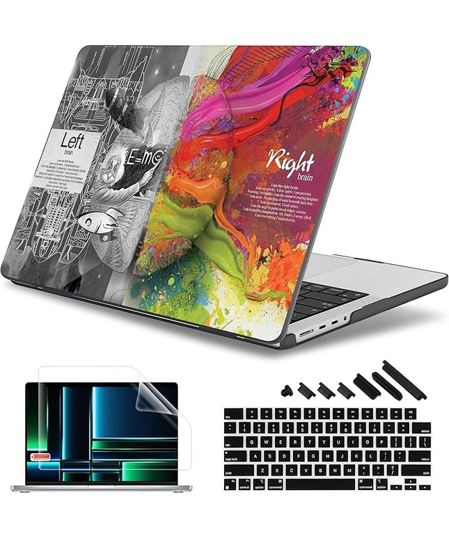 May Chen Case for MacBook Pro 14 inch, Models A2442 A2779 A2918 A2992 A3401 A3185 A3112 A3434, M1 M2 M3 M4 M5 Chip (2021-2025 Release), Plastic Hard Shell Case with Keyboard Cover, Left Right Brain
