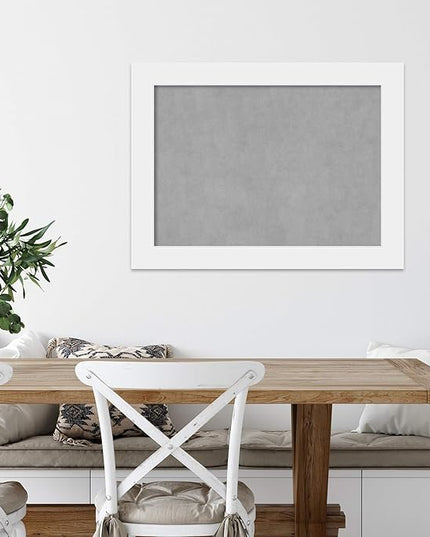 Amanti Art White Framed Magnetic Board 25x33 Medium Vision Board for use with Magnets, 100% Metal Sheet to Display Items as Office Decor or for Home Organization in mudroom, Kitchen or Kids Room
