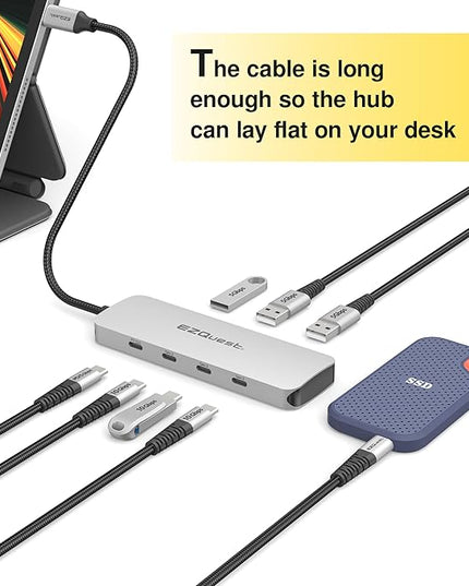 EZQuest USB C Hub Docking Station 7 in 1 with 3 Gen 2 10Gbs Ports, 3 USB A 3.0 Ports, 1 USB C Power Delivery 3.0 with 5Gbs Data, Compatible with MacBook/Dell/HP/Lenovo Laptops