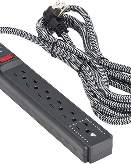 Eaton Tripp Lite Series 6-Outlet Surge Protector Power Strip, Flat Plug 10ft Braided Extension Cord, 1200 Joules, 15A Circuit Breaker, Lifetime Manufacturer's Warranty & $10,000 Insurance (TLP610DB)