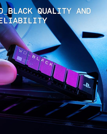 WD_BLACK 4TB SN850P NVMe M.2 SSD Officially Licensed Storage Expansion for PS5 Consoles, up to 7,300MB/s, with heatsink - WDBBYV0040BNC-WRSN,Black