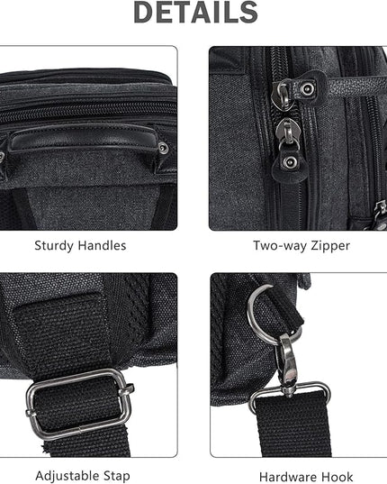 Schkleier Messenger Bag for Men Canvas Sling Bag Crossbody Backpack Laptop Shoulder Bag Hiking Daypacks Casual Tactical