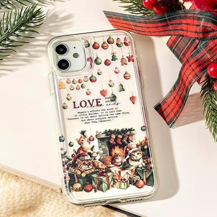 AuriicLeaf Christmas PET Tape Set - Seamless Loop Design with Snowy Villages, Festive Cats and Holiday Scenes, Includes Decorative Clip, Self-Adhesive Rolls for Scrapbook, Journal and DIY Decor