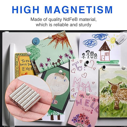 TRYMAG 180Pcs Small 5x2mm Strong Neodymium Magnets, Tiny Rare Earth Round Fridge Magnets for Whiteboard, Office, DIY, Science, Photo - Come with a Storage Case