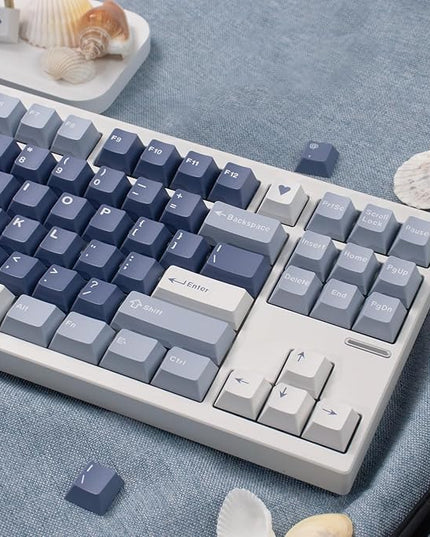 Sumgsn 163 Keys Doubleshot Keycaps Set Cherry Profile Fishing Key caps with 7u Spacebar Fit for 61/64/87/104/108 Cherry Mx Switches Alice Keyboard Mechanical Keyboards