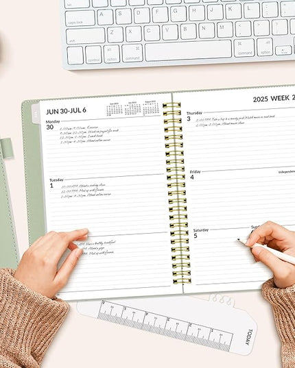 SUNEE 2026 Weekly & Monthly Planner 6.4"x8.5"- 12 Month (January 2026 - December 2026), Vegan Leather Cover, Pocket, Bookmark, Notes, Monthly Tab, Purple